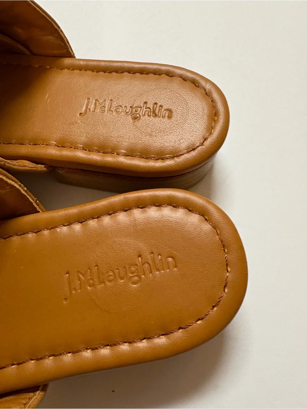 J. McLaughlin Ondra Woven quilted Leather Thong Sandal - Tan 7.5